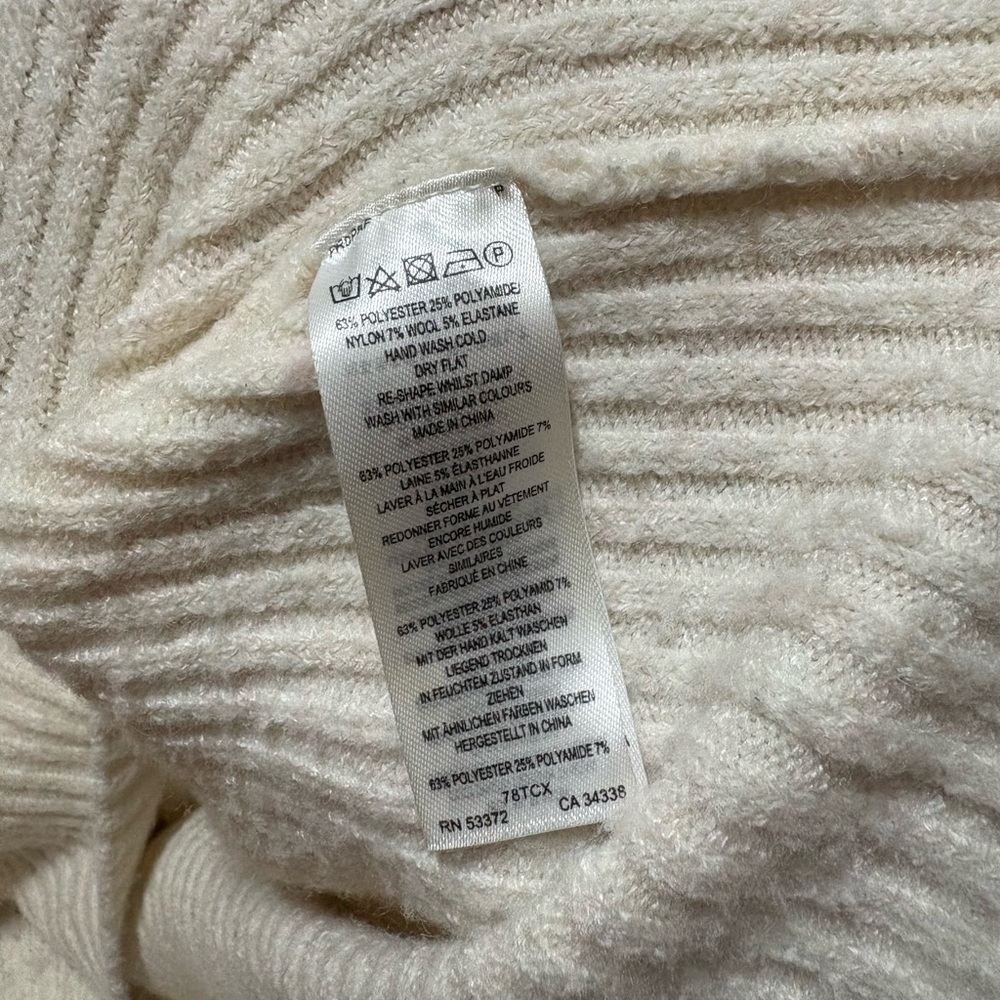 French Connection Vhori Mock Neck Sweater In Oatmeal Mel Women’s Size Medium - Picture 10 of 12